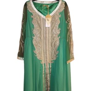 Show Me Green and Gold Caftan